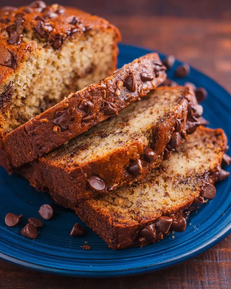 Freshly Baked Banana Bread Chocolate Chip Slice