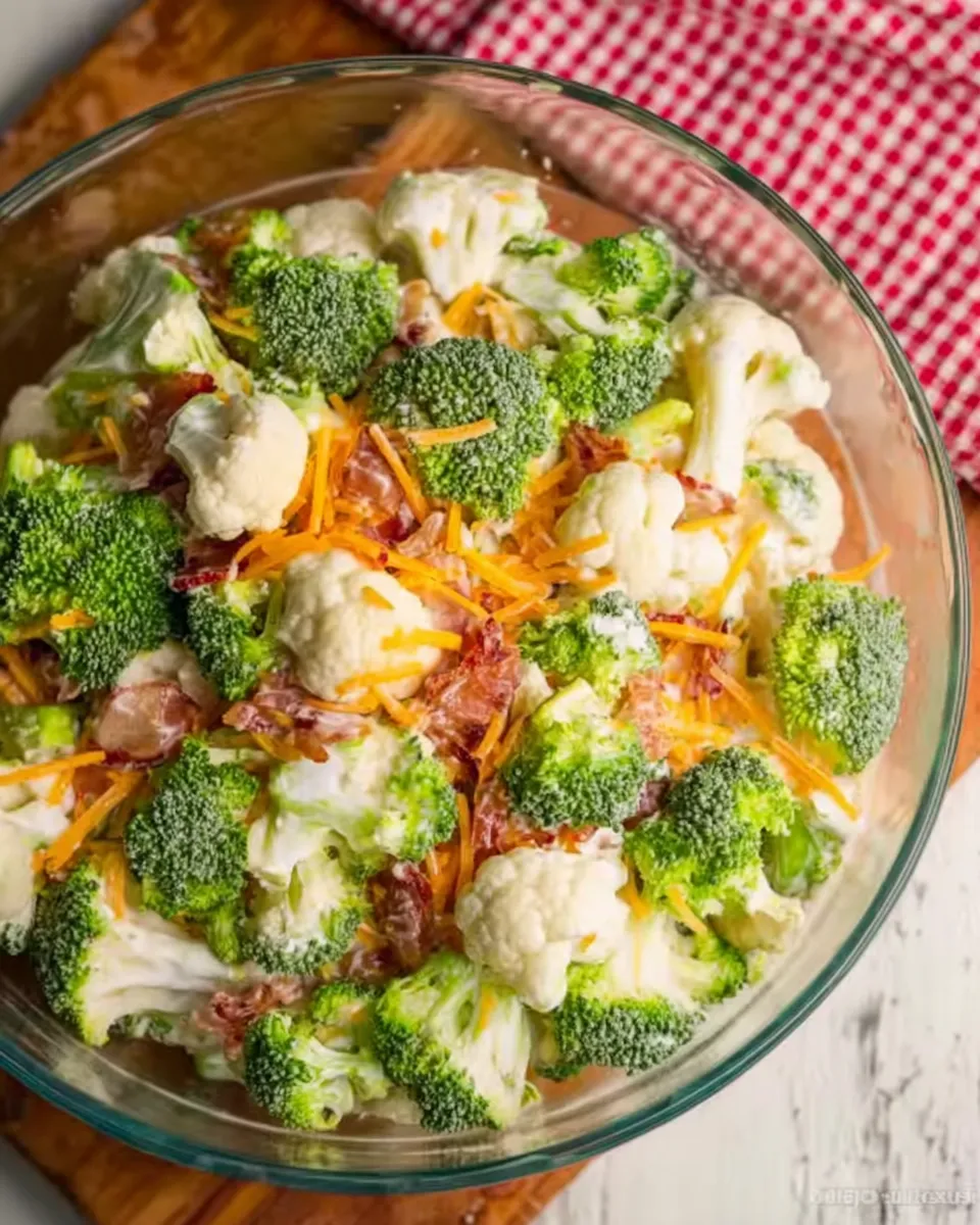 cauliflower broccoli salad recipe