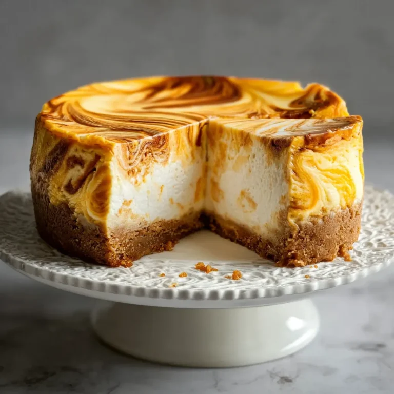 Cheesecake with Pumpkin Swirl - Autumn Dessert