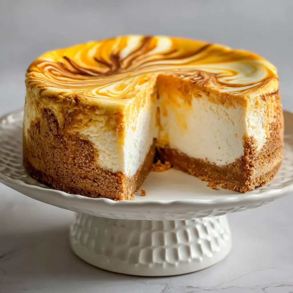 Cheesecake with Pumpkin Swirl