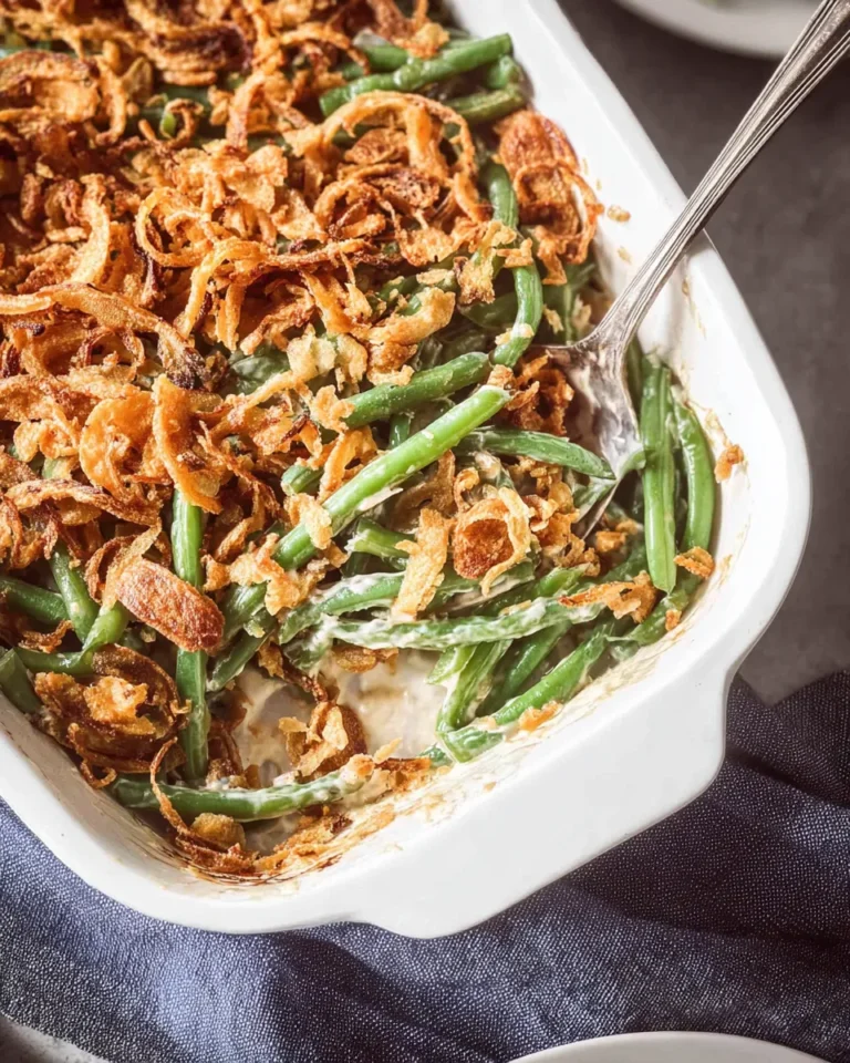 Fresh Green Bean Casserole Ready to Serve