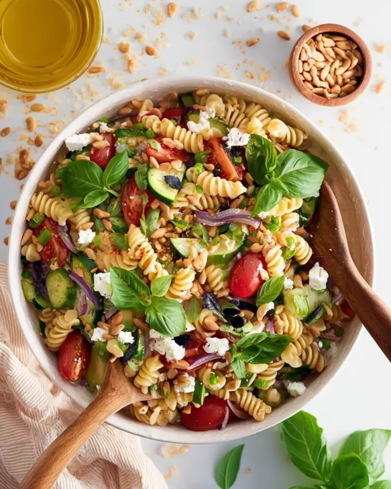 Colorful Healthy Pasta Salad with Fresh Vegetables