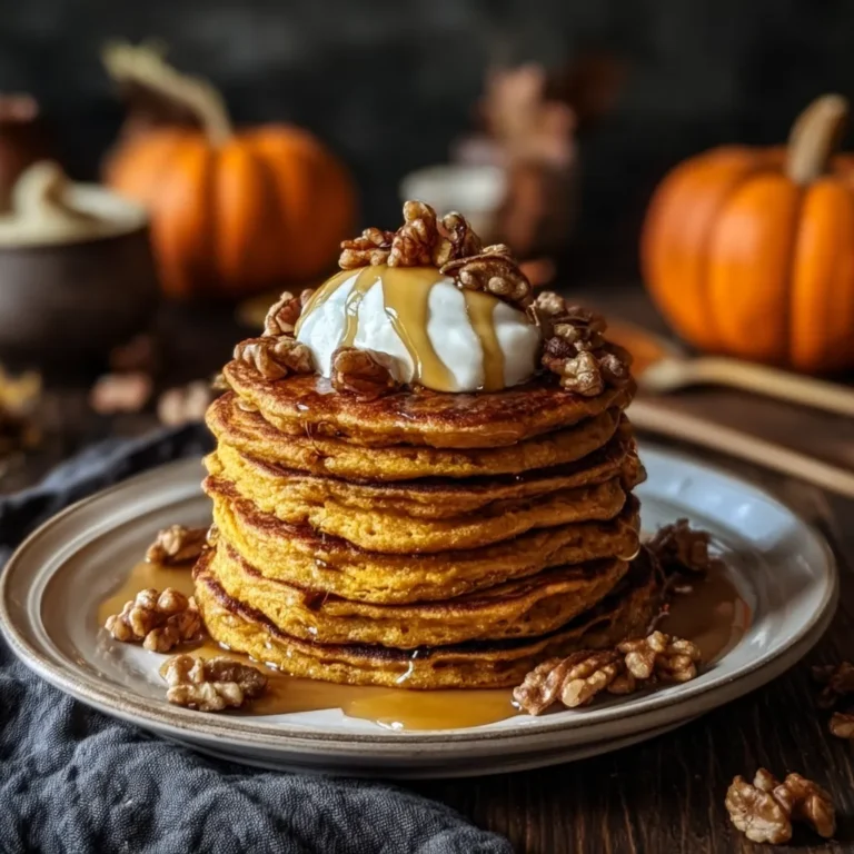 Delicious Pumpkin Pancakes on a Plate