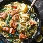 Savory Salmon Pasta Ready to Serve