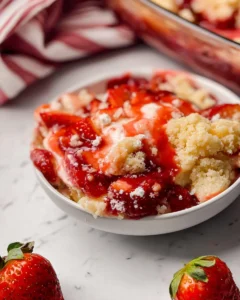Delicious Strawberry Cheesecake Dump Cake