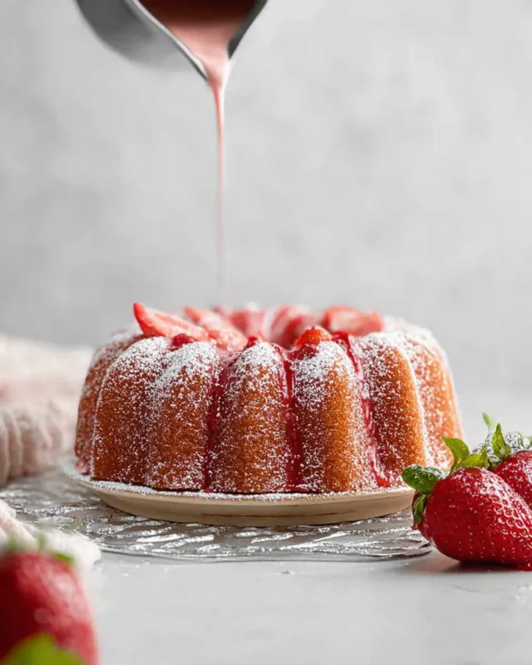 Delicious Strawberry Pound Cake Slices
